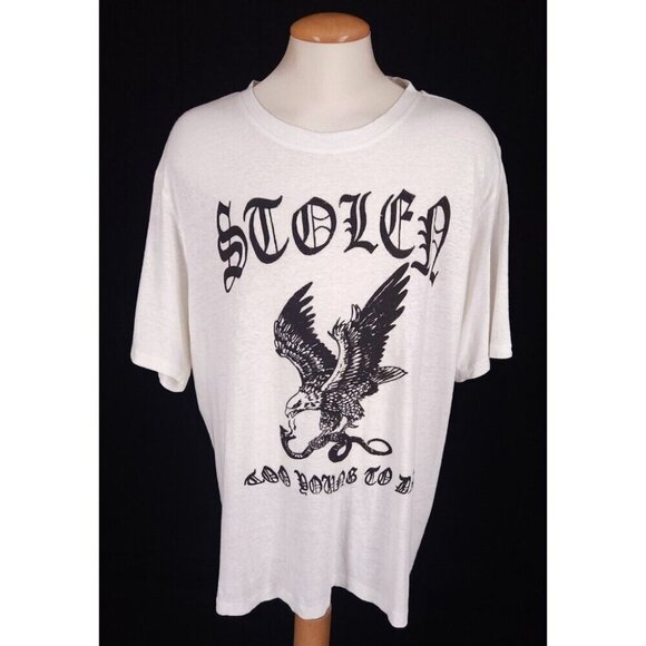 Stolen Girlfriends Club Eagle Strike T-Shirt XL Mens Vintage White Tee $110 - Picture 2 of 13
